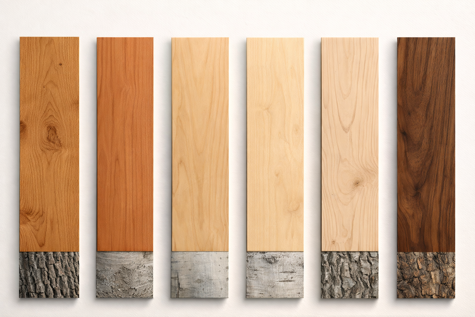 Uebersicht verschiedener Parkettarten und Holzstrukturen